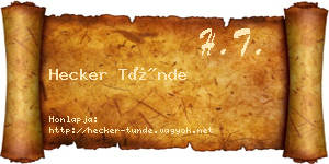 Hecker Tünde névjegykártya